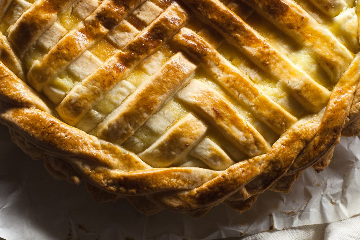 crostata de requesón y crema pastelera con masa frolla casera