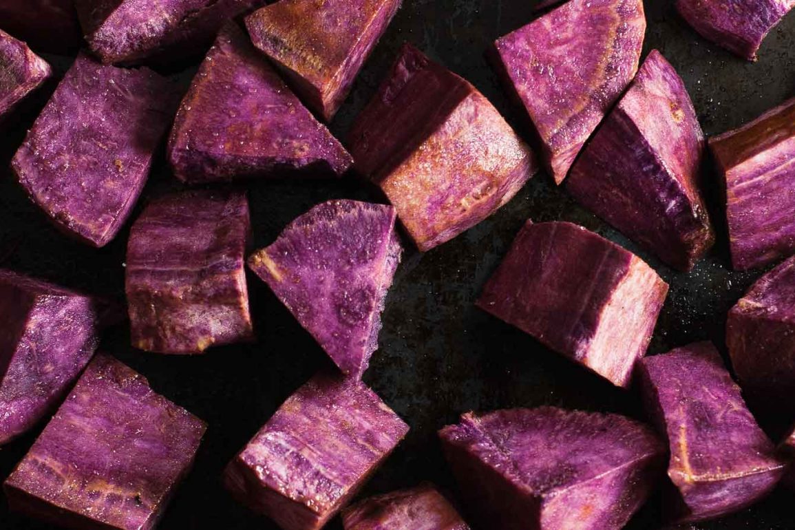 Batata morada la horno